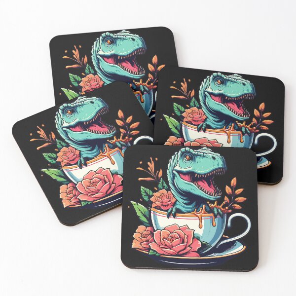 Item preview, Cute Colorful Tea rex with Flowers designed and sold by TomFrontierArt.
