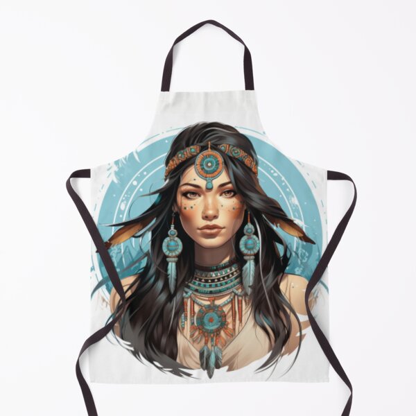 Item preview, Young Native American woman with hair and makeup according to her tribe designed and sold by cristina1001.