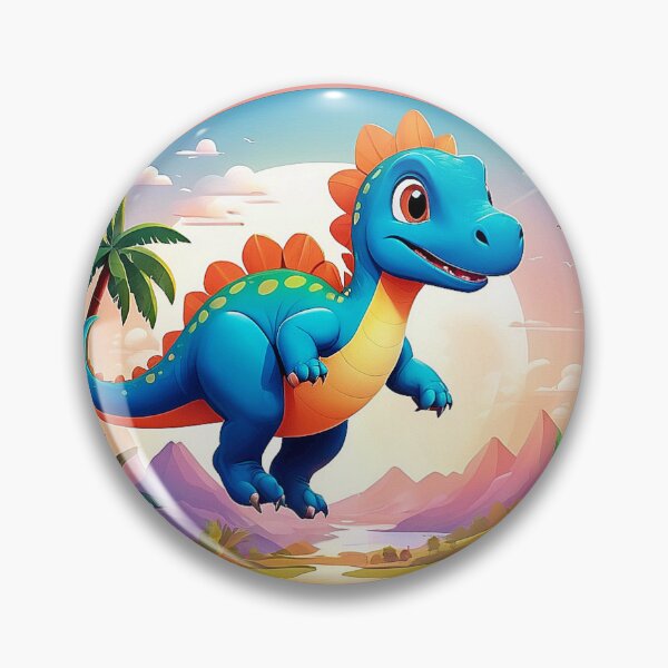 Item preview, Autumnal flight: Blue-orange dinosaur over oasis designed and sold by Minpadesign.