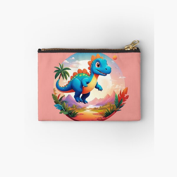 Item preview, Autumnal flight: Blue-orange dinosaur over oasis designed and sold by Minpadesign.