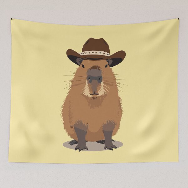 Item preview, Cowboy capybara. Cappybara wearing a cowboy hat. designed and sold by twisted-dot.