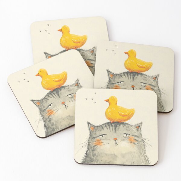 Item preview, duck and cat designed and sold by PricklyPeanut.