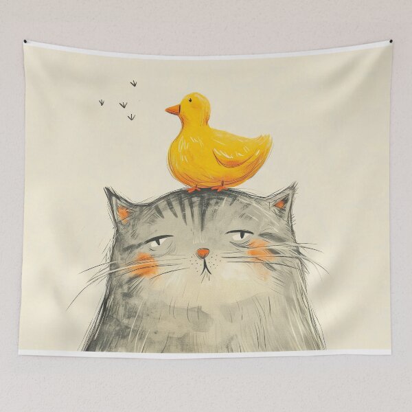 Item preview, duck and cat designed and sold by PricklyPeanut.
