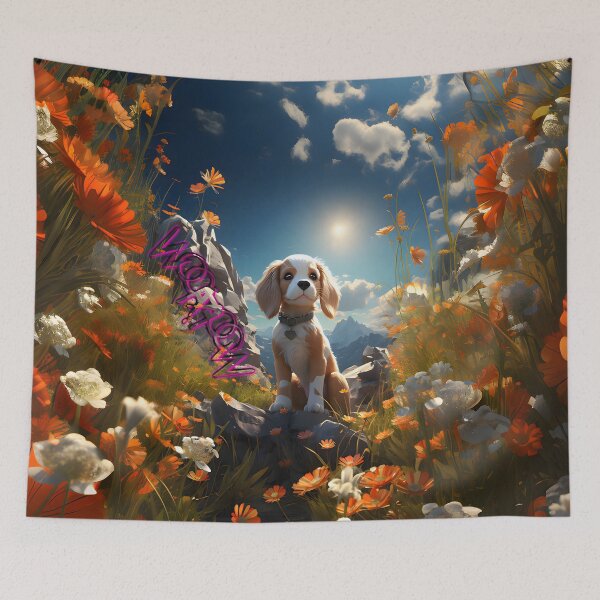 Item preview, Blue sky and a joyful dog companion designed and sold by Woof-WoofSK.