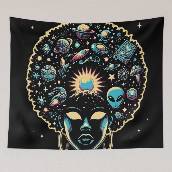 Item preview, Afrofuturism Afro Girl Cosmic designed and sold by KitonicTees.