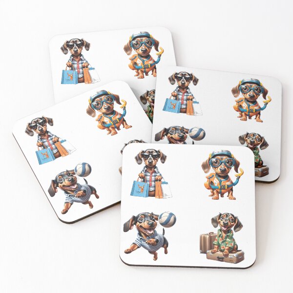 Item preview, Dachshund cute puppy dog travel Sticker Pack 3 designed and sold by Keffy.