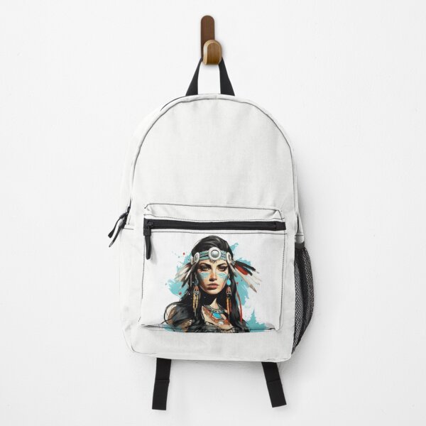 Item preview, Young Native American woman with hair and makeup according to her tribe designed and sold by cristina1001.