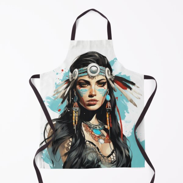 Item preview, Young Native American woman with hair and makeup according to her tribe designed and sold by cristina1001.