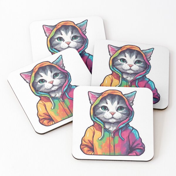 Item preview, Cat wearing a pastel hoodie designed and sold by PrintCreations9.