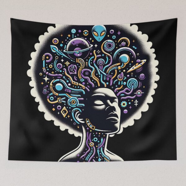 Item preview, Afro-futurism Afro Boy Sci-fi designed and sold by KitonicTees.