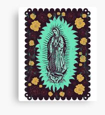 Virgin Mary In Green Canvas Print
