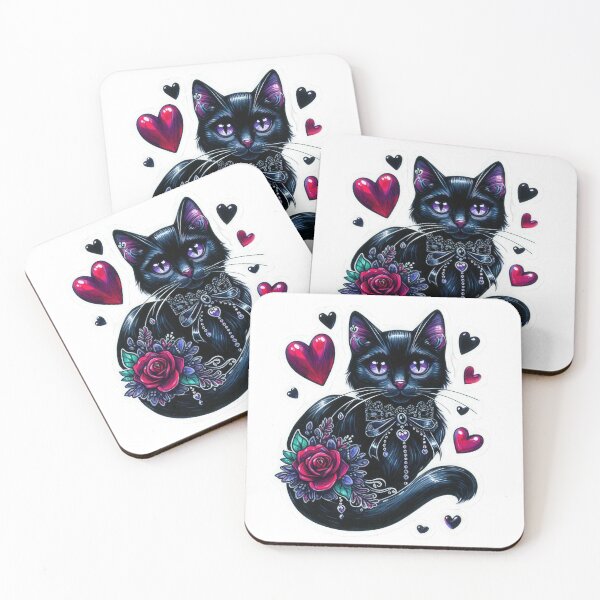 Item preview, Gothic cat goth valentines day Sticker designed and sold by Expressions-Sel.