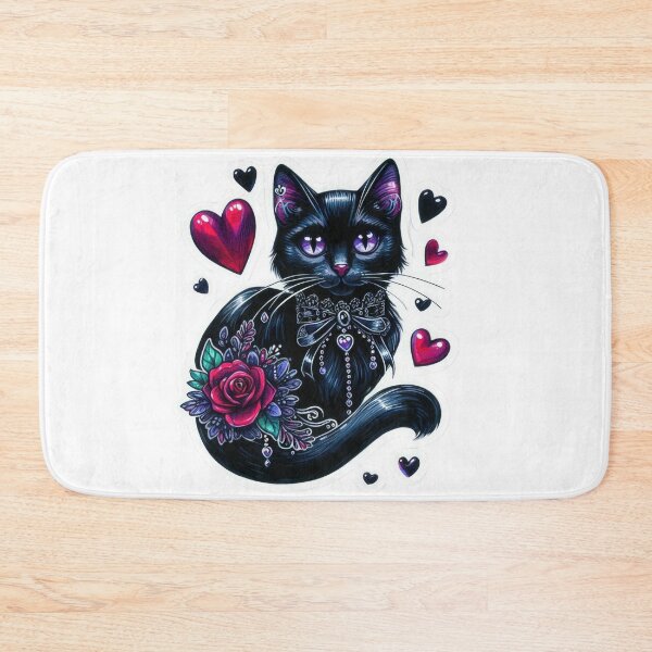 Item preview, Gothic cat goth valentines day Sticker designed and sold by Expressions-Sel.