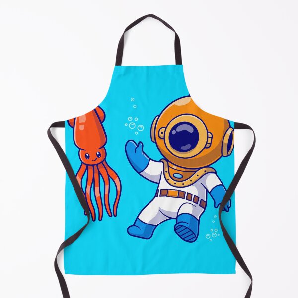 Item preview, marine Encounter: Cute Diver Swimming with Squid designed and sold by hjian8219.