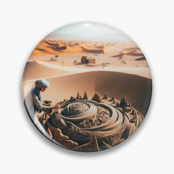 Item preview, Woman creating a magical sand sculpture in the scorching desert designed and sold by AndreaMart.