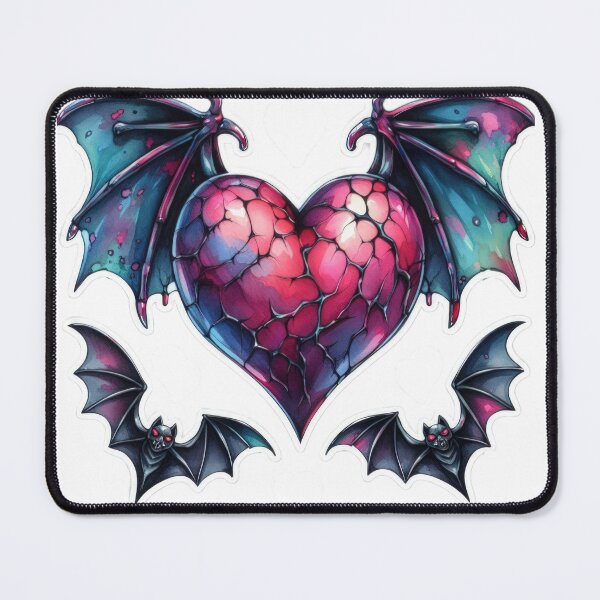 Item preview, Gothic heart with bat wings valentines day goth Sticker designed and sold by Expressions-Sel.
