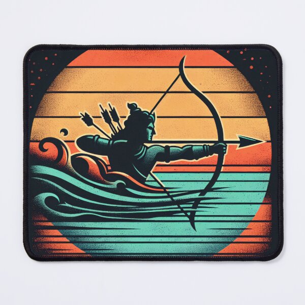 Item preview, Arjuna Shooting Arrow Vintage Sunset Empowering Yoga Meditation designed and sold by DEEZAYN.