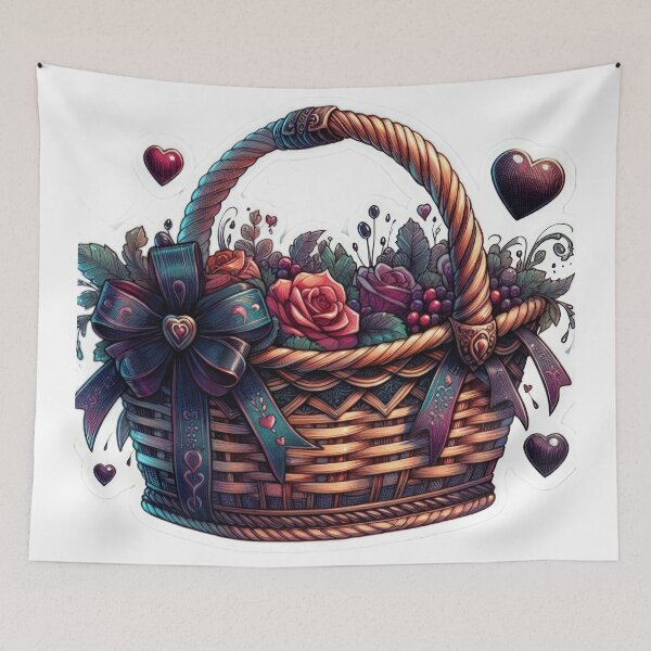 Item preview, Gothic basket goth valentines day Sticker designed and sold by Expressions-Sel.