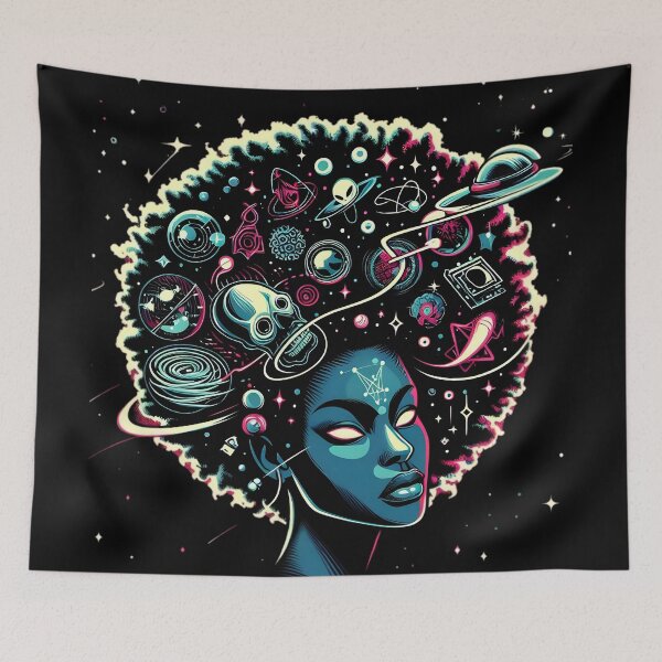 Item preview, Afro-futurism Afro Girl Cosmic designed and sold by KitonicTees.