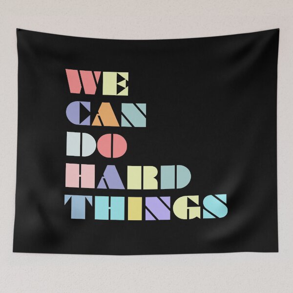 Item preview, "We Can Do Hard Things" - Inspiring Multi-Color Pastel Art designed and sold by MUJU-pixel.