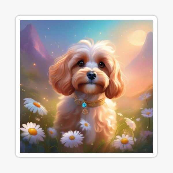 Item preview, Cavoodle with the daisies designed and sold by Zelda50.
