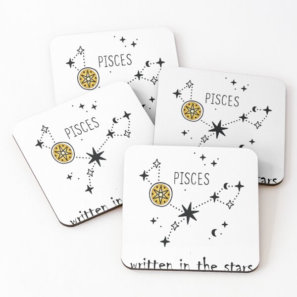 Item preview, Pisces zodiac sign constellation gold star designed and sold by raymishop.