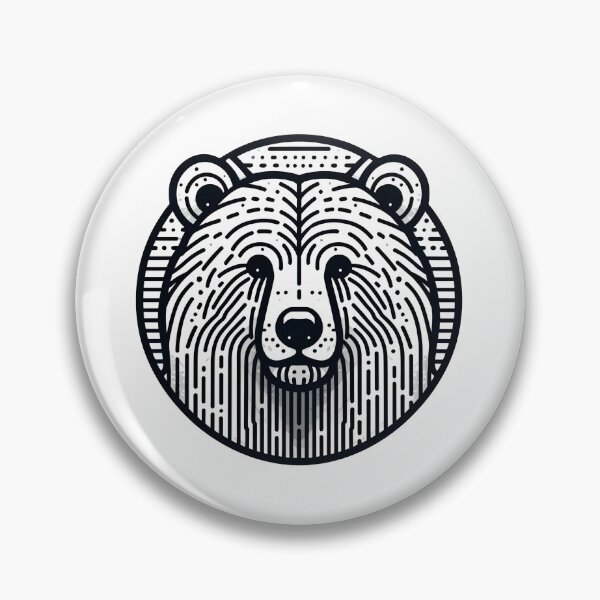 Item preview, Circle Bear Head Outline Design designed and sold by SimpleP.