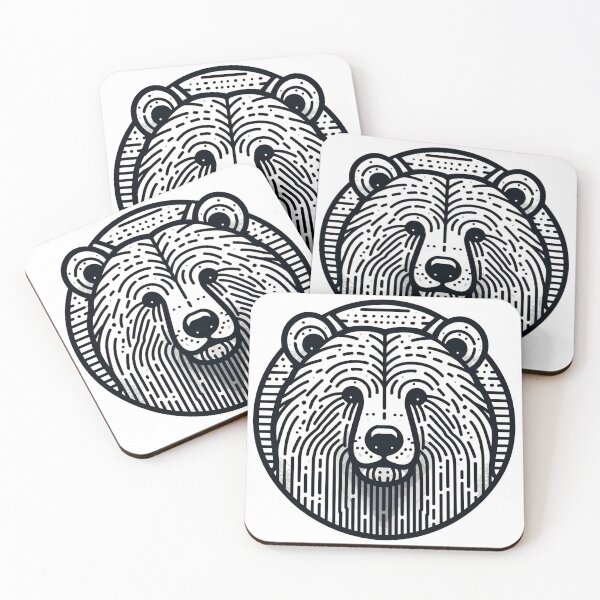 Item preview, Circle Bear Head Outline Design designed and sold by SimpleP.