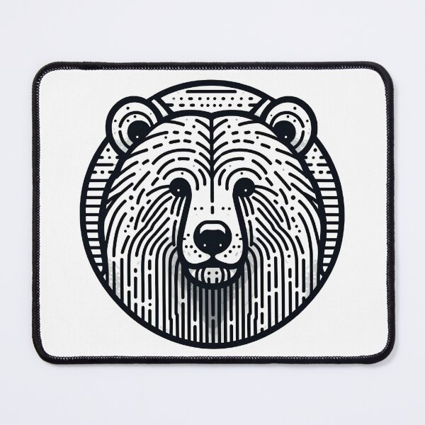 Item preview, Circle Bear Head Outline Design designed and sold by SimpleP.