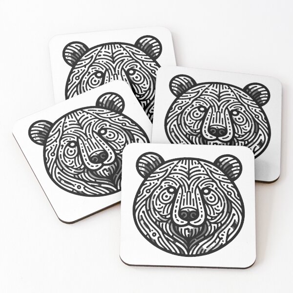 Item preview, Circle Cool Bear Head Outline Design designed and sold by SimpleP.