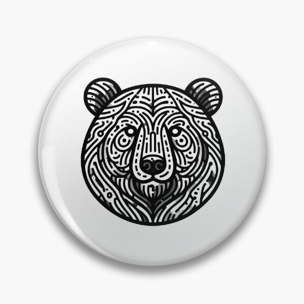 Item preview, Circle Cool Bear Head Outline Design designed and sold by SimpleP.
