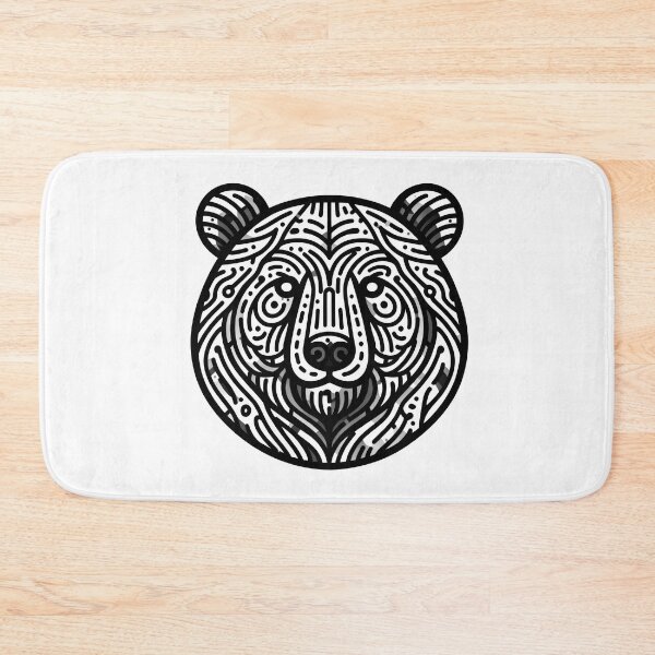 Item preview, Circle Cool Bear Head Outline Design designed and sold by SimpleP.
