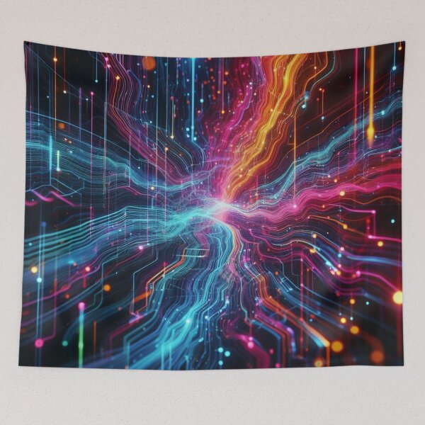 Item preview, Neon Glow Symphony: Illuminating Fabric Delight designed and sold by Rui Fernandes.