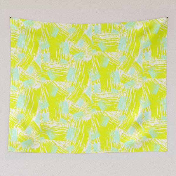 Item preview, Chartreuse & Light Blue Painting Brush Pattern  designed and sold by Pattern Hub.