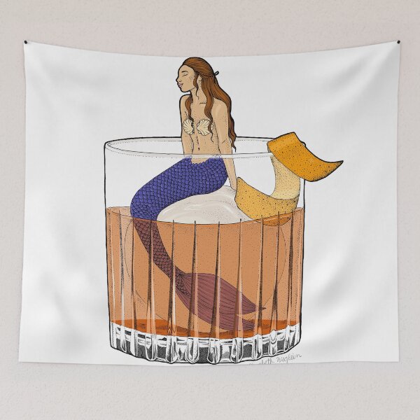 Item preview, Old Fashioned Mermaid Cocktail Illustration designed and sold by Elizabeth Weglein.