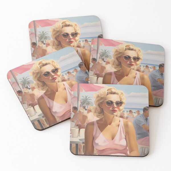Item preview, Painting of a woman in a beach cafe designed and sold by Working-Woman.