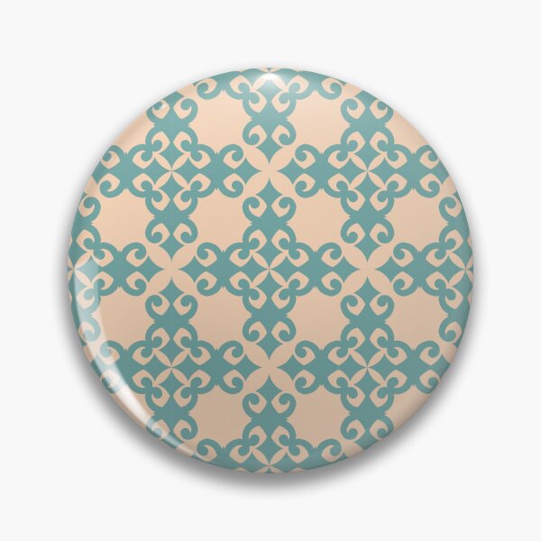 Item preview, Chinese inspired pattern turquoise beige designed and sold by Digitally-Me.