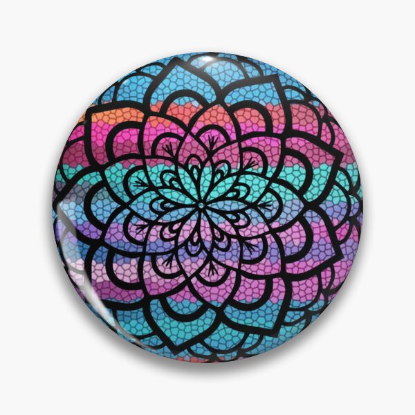 Item preview, Multi-Color Striped Mandala Flower designed and sold by LemonFun.