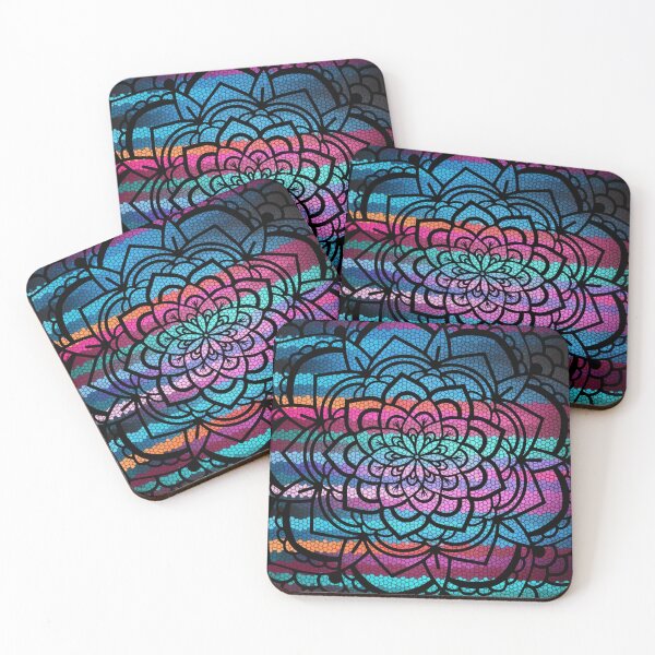 Item preview, Multi-Color Striped Mandala Flower designed and sold by LemonFun.