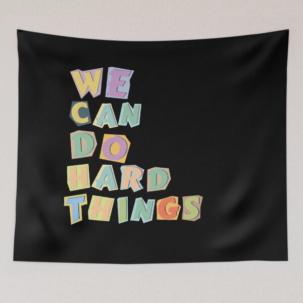 Item preview, We Can Do Hard Things - Inspirational Magazine Cutout Letter Art designed and sold by MUJU-pixel.