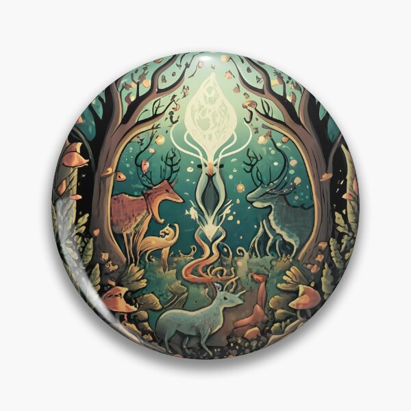 Item preview, "Fantasy Forest" - mystical forest scene with magical creatures and enchanting elements.sticker designed and sold by ArtshirtGroup.