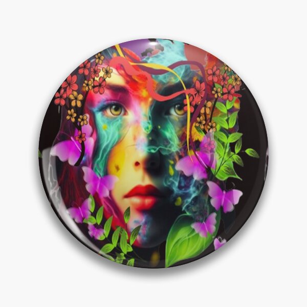 Item preview, Botanical Face Abstraction,  Bohemian design, Abstraction, bold colorful abstract playful design inspired by nature designed and sold by Adri Barnard.