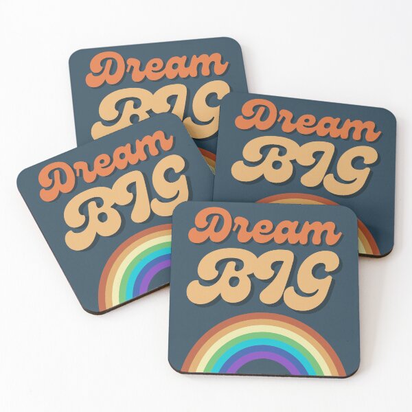 Item preview, Dream Big Retro Rainbow Positive Quote designed and sold by slicksquid.