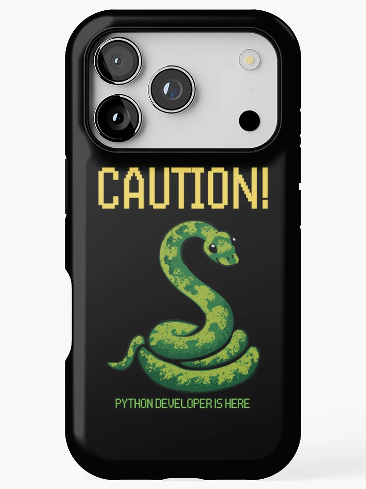 Thumbnail 1 of 4, iPhone Case, Python developer is here designed and sold by Redstrawberry13.