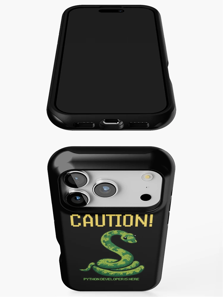 Thumbnail 3 of 4, iPhone Case, Python developer is here designed and sold by Redstrawberry13.