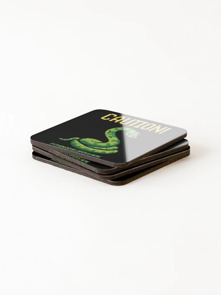 Thumbnail 4 of 5, Coasters (Set of 4), Python developer is here designed and sold by Redstrawberry13.
