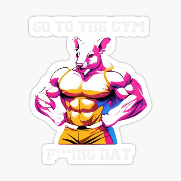 Vista previa del artículo con la obra «Ir al gimnasio F***ing Rat, ratones musculosos con barra», diseñado y vendido por IronCoreGear.