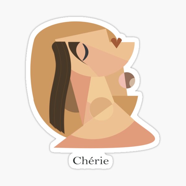 Item preview, Cherie cubist art, woman cubist, neutral colors designed and sold by raymishop.