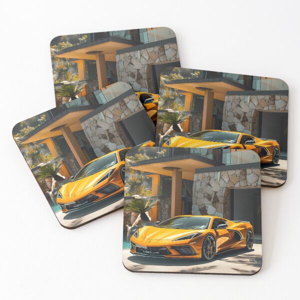Item preview, Corvette C8 in front of a dream villa designed and sold by Cr-AI-tive.