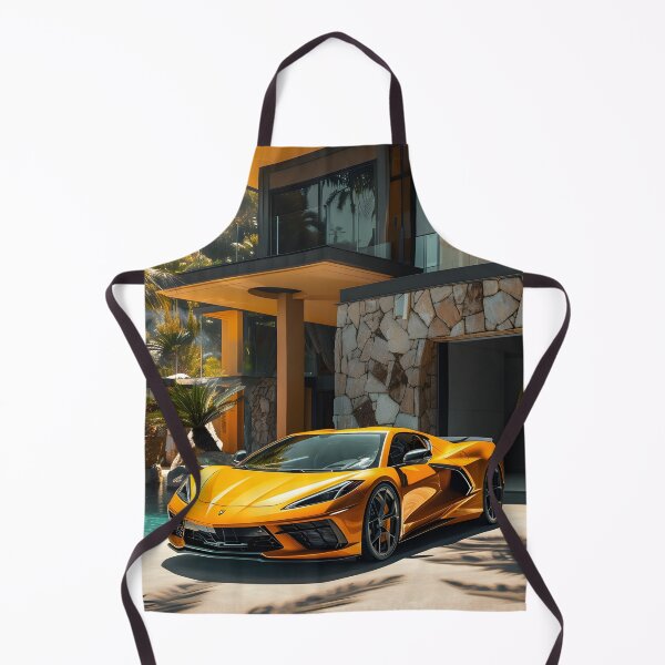 Item preview, Corvette C8 in front of a dream villa designed and sold by Cr-AI-tive.
